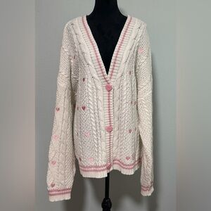 Taylor Swift Lover Cardigan Pink Hearts 3XL/4XL Official Merch.